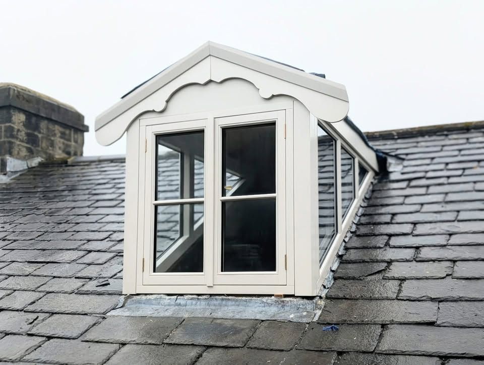 Finished timber dormer window built by KA Green Joinery